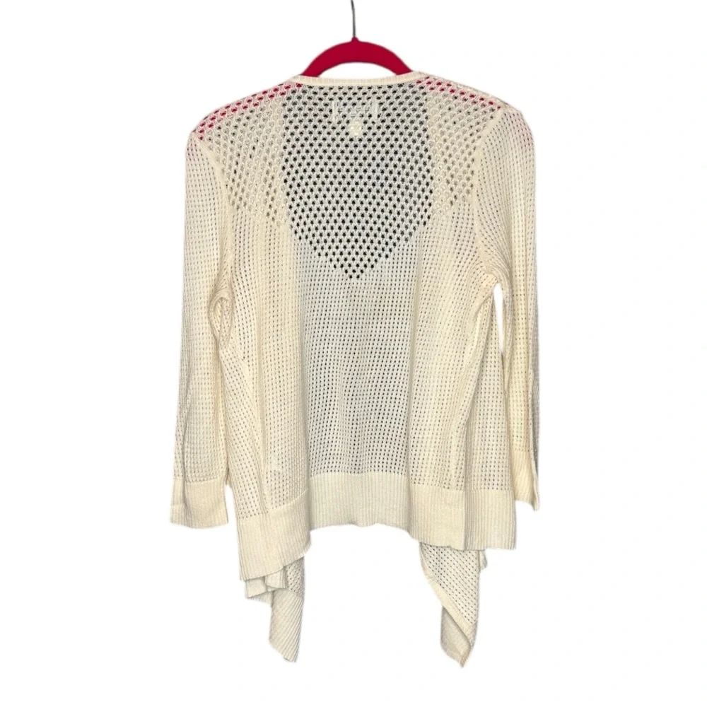 Vintage Y2K American Eagle Small Draped Front Cardigan‎ Sweater Open Knit Ivory